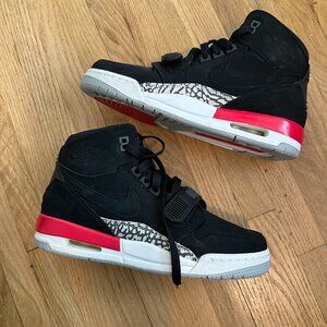 Jordan Legacy 312 GS Black & Red Basketball Shoes - 5 youth or 6.5 womens